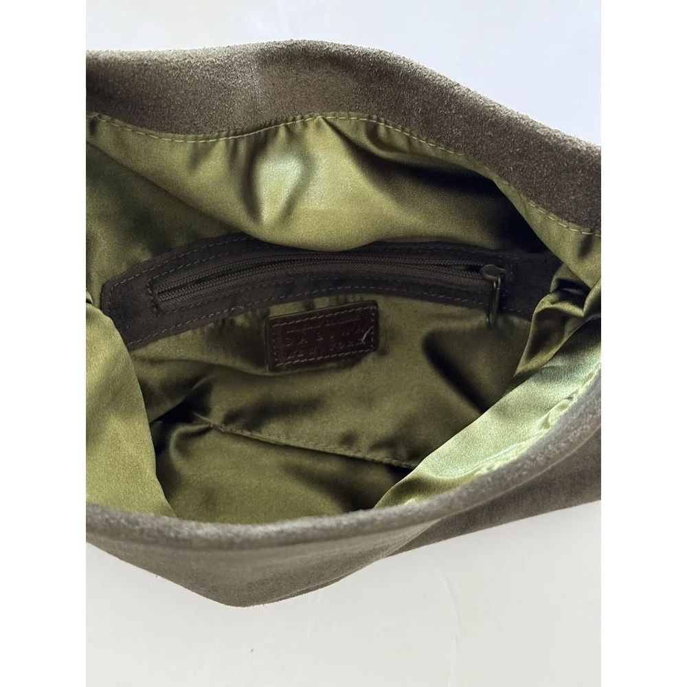 Sabina New York Women's Green Suede Clutch with Strap